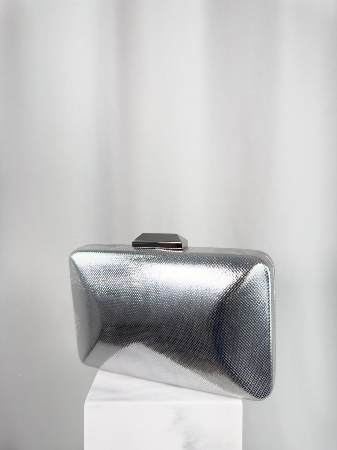 Metallic Clutch Bag - Silver